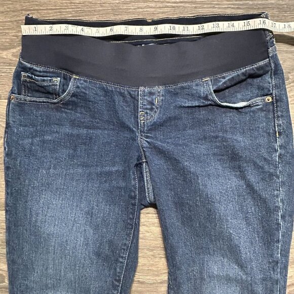 Old Navy Jeans SZ 6 Maternity Low Panel OG Straight Leg Denim Dark Wash Stretch - Picture 2 of 8